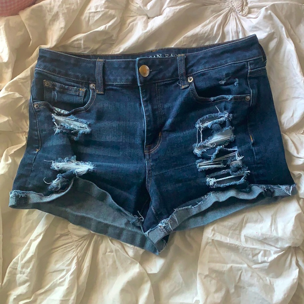 aeo ripped jean shorts